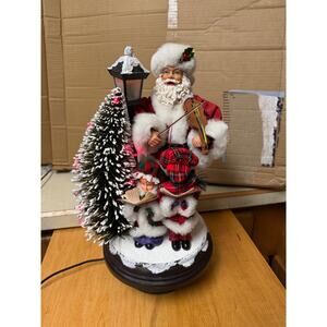 Vintage Christmas international lighted and musical santa scene 2001